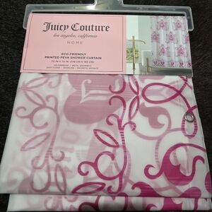 Juicy Couture Pink and White  Shower Curtain